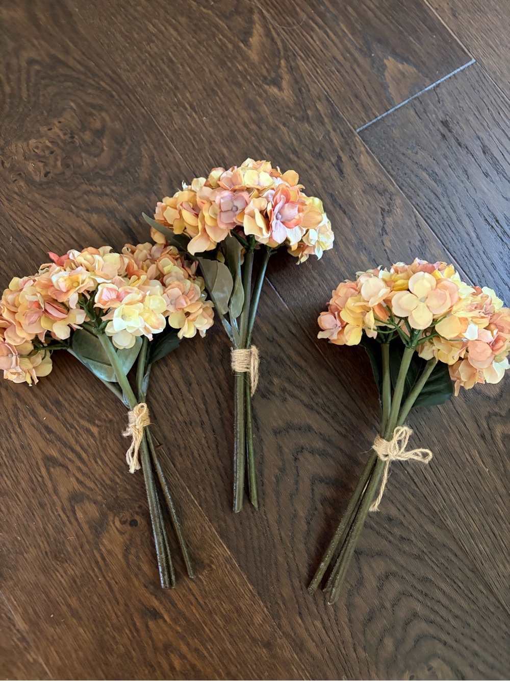 Peach Hydrangea Bouquet Set - Decorative Artificial Flowers